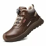 GemChve Chaussures de Sécurité Hommes,Chaussures de Travail Homme,Antiperforation Antipoussièreet Imperméables Basket de Sécurité Femmes pour Chantier Industrie et Extérieur BROWN37