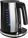 Bouilloire - MELITTA - Look Aqua DeLuxe 1026-14 avec réglage de la température (80 °C, 95 °C, 100 °C) pour la préparation du thé et des repas pour bébé, fonction maintien au chaud, 1,7 l, 2400 W
