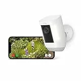 Caméra Spotlight Pro sans fil (Spotlight Cam Pro Battery) | Vidéo 2K avec Ring Vision, détection de mouvements 3D, à installer soi-même | Essai gratuit de l'abonnement Ring Home pendant 30 jours