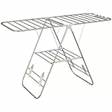 HOMCOM Séchoir à Linge sur Pieds Pliable étendoir 2 Niveaux Ajustables dim. 148L x 60,5l x 98H cm