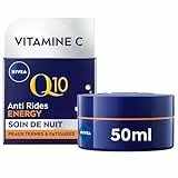 NIVEA Q10 Energy Soin de Nuit Booster d'éclat (1x50 ml), crème anti rides enrichie en Q10 pur & Vitamine C, soin anti-âge pour un teint éclatant, crème visage énergisante peaux ternes et fatiguées