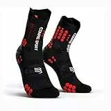 COMPRESSPORT Homme Pro Racing Socks V3.0 Trail, Noir Rouge, 42-44 EU