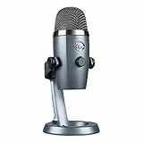 Blue Microphones Yeti Nano, Micro USB pour Enregistrer, Streaming, Gaming, Podcast, Micro Gaming Condensateur avec Effets Blue VO!CE, Micro PC & Mac, Cardioïde & Omni, Monitoring sans latence - Gris