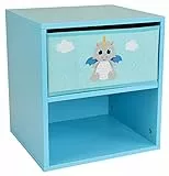 FUN HOUSE 713304 LEON LE DRAGON Chevet / Table de nuit avec tiroir H.36 X L. 33 X P. 30 CM pour enfant