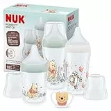 Set de biberons NUK Perfect Match | 0-6+ mois | S’adapte au palais de bébé | 3 biberons anti-coliques et sucette Space | Sans BPA | Disney Winnie l’Ourson | 4 pièces