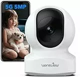 wansview 3K 5MP Camera Surveillance WiFi Interieur - 2.4G/5G Double Bande WiFi Caméra de Surveillance, Suivi Intelligent 360°, Détection Humaine IA, Compatible avec Alexa pour Bébé/Chat/Chien/Maison