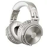 OneOdio Casque Bluetooth sans Fil 110h et Mode Filaire, Casque Audio avec Micro, Hi-RES Audio, Coussinets en Protéines Douces, Extra Basses, Confortable Léger Pliable Studio Wireless Pro-C Argent