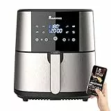 MasterPro Foodies | Friteuse sans Huile |AirFryer XXL Contenance 6L Puissance 1800W | Avec Écran LED Tactile et Panier Antiadhésif | Friteuse à air | 8 Fonctions en 1