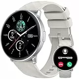 OWMSIC Montre Connectée Homme Femme, Blanc
