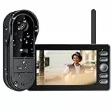 TKMARS Nouveau Sonnette sans Fil avec Caméra Extérieur Étanche,1080P Visiophone Vidéo avec Écran 4.3' IPS Double Audio & Enregistrement, Interphone Vidéo sans WiFi/Appli, Portier Vidéo pour Maison