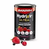 Overstim.s - Boisson énergétique Hydrixir Ultra (400g) - 3 sources de glucides - 4 électrolytes - 6 vitamines - BCAA + Glutamine - Bicarbonate de sodium - Saveur peu sucrée - Fruits rouges