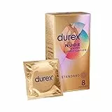 Durex - Préservatifs Nude Extra Lubrification - 8 Préservatifs Homme Ultra Fins et Extra Lubrifiés