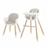 Kinderkraft SIENNA Chaise Haute Bébé, Fauteuil Enfant, Puericulture Bébé, Avec Plateau, Solide, Repas , Pliée, Repose-pieds, Naissance, 20kg, Gris