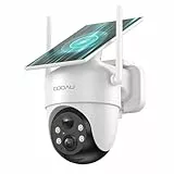 COOAU 2K Camera Surveillance WiFi Exterieure sans Fil | Caméra Solaire 3MP 360° PTZ, Wi-FI 6, Détection PIR Intelligente, Alarme Anti-Intrusion, Vision Nocturne Couleur, Recharge Basse Luminosité