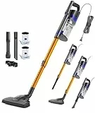 VACTechPro 60KPa/680W/7M Aspirateur, Aspirateur Balai avec Dépoussiéreur 800ML, Aspirateur Balai avec Fil avec Design à Double Poignée, Aspirateurs Balais et Balais Électriques pour Sols Durs, Orange