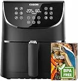 COSORI Air Fryer 5,5L avec 13 Fonctions, Friteuse sans Huile 1700W, Friteuse à Air Chaud avec 100 Recettes , et aussi Faites Cuire, Frire, Rôtir et Griller tous vos Aliments, Noir, CP158-AF