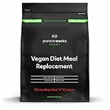 THE PROTEIN WORKS Substitut De Repas Vegan | Fraise à La Crème | 100% Végétal | Vitamines Renforçant L'immunité | Abordable, Sain & Rapide | Protein Works | 500g