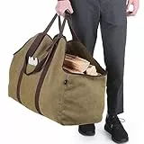 BONTHEE Porte-bûches de Bois de Chauffage Extra-Large Support de Bois de Chauffage en Toile imperméable avec bandoulière pour Un Transport Facile