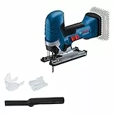 Bosch Professional 18V System scie sauteuse sans-fil GST 18V-125 S (idéale pour coupes courbes et transversales, porte-lame SDS, avec 1 lame, set d'aspiration, dans L-BOXX), Bleu