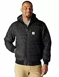 Carhartt Veste imperméable à capuche légère et isolante pour homme Coupe décontractée, noir, Large