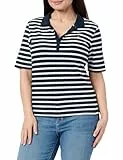 Tommy Hilfiger Polo Manches Courtes Femme 1985 Pique Regular Fit, Multicolore (Dark Night Navy/ Ecru Stp), L