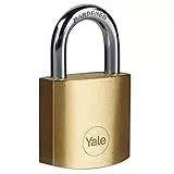 Yale - Cadenas de sécurité standard Y110B/30/115/1/B en laiton de 30 mm - Anse ouverte en acier - 3 clés