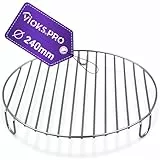Viоks.pro Grille de cuisson en acier inoxydable 256 x 254 x 38 mm Grille de rechange pour grille de cuisson DeLonghi ronde 5512510181 – Grille de cuisson pour friteuse à air chaud et à gâteau