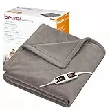 Beurer HD 150 XXL Taupe couverture chauffante électrique avec arrêt automatique, 200 x 150 cm, 6 réglages de température, lavable en machine, couverture confortable, taupe