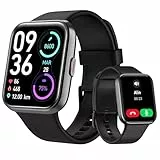 Montre Connectée Homme, 1,85' Femme Smartwatch pour Samsung iPhone Android, Alexa intégrée 3ATM 100+ Modes Sportifs Moniteur de SpO2/Sommeil/Fréquence Cardiaque/Podometre/Calories Noir