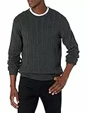 Amazon Essentials Pull Ras-du-Cou en Coton Torsadé Homme, Charbon Chiné, XXL