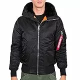 Alpha Industries Alpha Indutries MA-1 Hooded Bomber Veste pour Homme, Black, X-Large