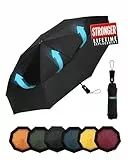 Chakipee Parapluie Pliant Compact - Parapluie Homme Automatique Resistant Vent, Parapluies Noir de Voyage Portables, Auvent à Double Ventilation Tissu 210T, Portée 102 cm, 9 Sections