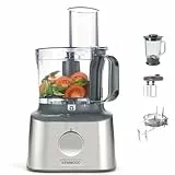 Kenwood Multipro Compact + FDM315SS Robot de cuisine compact, 2,1 l, balance intégrée, couteau en acier inoxydable, 4 disques de travail et 5 autres accessoires, boîtier en métal, 800 W, argenté