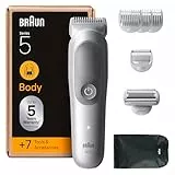Braun Tondeuse Electrique Pour Le Corps Pour Hommes Series 5 BG5555 Gris, etanche, Coffret Avec +7 Outils De Rasage, Lame SkinGuard, Douce Pour Zones Sensibles, Kit De 4 Sabots, Brosse De Nettoyage