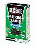 Caussade Raticide Canadien - Anti Rats & Souris - Efficacité Radicale - Lieux Sec & humides – 40 Appâts pâtes - Prêt à l'emploi - Une Ingestion Suffit - Fabriqué en France – 400g CARPT400