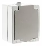 Prise 2P+T 16A - Gris Clair IP54 - Akya - Zenitech