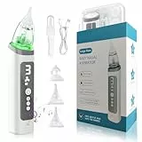 Mouche Bebe Electrique avec 3 Niveaux d'Aspiration, Aspirateur Nasal Bebe Électrique avec 3 Embouts Souples En Silicone et Pincettes, Musique Apaisante et Lumière, LED Écran, Mouche-bébé Rechargeable