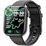 Hwagol Montre Connectée Homme Femme 1.85” Smartwatch avec Podometre, Moniteur Sommeil, 140+ Sportifs, Intelligente Bracelet Connecté pour Android iOS Noir