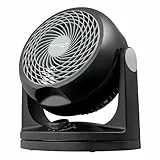 Iris Ohyama Woozoo, Ventilateur de table silencieux, puissant & portable, 23m², Portée 12m, Oscillation, Inclinaison verticale, Chambre - Woozoo PCF-HD18 - Noir