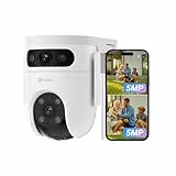 EZVIZ H9C 3K+3K Caméra Surveillance Wifi Extérieure à Double Objectif, 360° PTZ camera, Suivi Auto, Détection de Forme Humaine/Véhicule,Défense Active,Vision Nocturne Couleur 40M, Audio Bidirectionnel