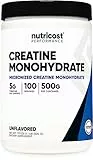 Nutricost Créatine Monohydrate Micronisée en Poudre 500G, 5000mg Par Portion (5g) - Créatine Monohydrate Micronisée, 100 Portions pour Endurance, Croissance Musculaire, Performance et Récupération