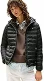 Tommy Hilfiger Veste en duvet Femme Padded Global Stripe Jacket avec Capuche, Noir (Black), XL