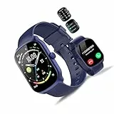 Montre Connectée Femme Homme avec Appel Bluetooth, 1.95'HD Ecran Incurvé Smartwatch Podometre/Sommeil/Cardiofrequencemetr, Montre Sport avec 110+ Modes Sportifs, Montre Intelligente Étanche IP68, Bleu