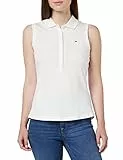 Tommy Hilfiger Polo Femme Manches Courtes Sans Manches, Blanc (Ecru), L