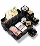 24 Pcs Organisateur Tiroir Feutre, Organiseur de Rangement Bureau Tiroir Plastique Salle, 3 Tailles Boîte Rangement pour Maquillage, Papeterie, Cuisine