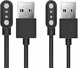 Blueshaweu Magnétique Chargeur Compatible avec Kuizil T70 Montre,Magnétique Charger Cable Montre Connectée USB 3,3ft Compatible avec Kuizil/WeurGhy/Csasan T70 1.91' Pouces Smart Watch (2 Packs-Noir)