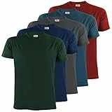 ALPIDEX T-Shirts Hommes Unis ࠃol Rond Lot de 5, Taille XL,Earth