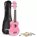 Martin Smith Soprano Ukulele avec Sac Ukulele et livre d'accord - rose