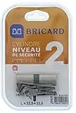 Cylindre BRICARD BLOCTOUT 33,5+33,5 Cylindre monobloc à profil rond, diamètre 21,5mm, niveau de sécurité 2, protection contre le crochetage, 3 clés, pour menuiserie bois