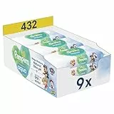 Pampers Harmonie Aqua Lingettes Pour Bébé 9 Paquets De 48 Lingettes = 432 Lingettes, Aident à restaurer le pH naturel de la peau, lotion douce avec 99% d’eau